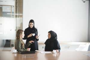 Arab women in business meeting