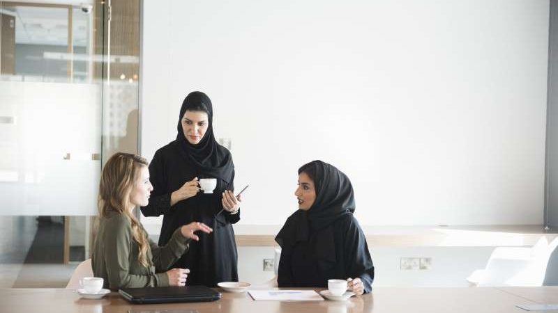 Arab women in business meeting