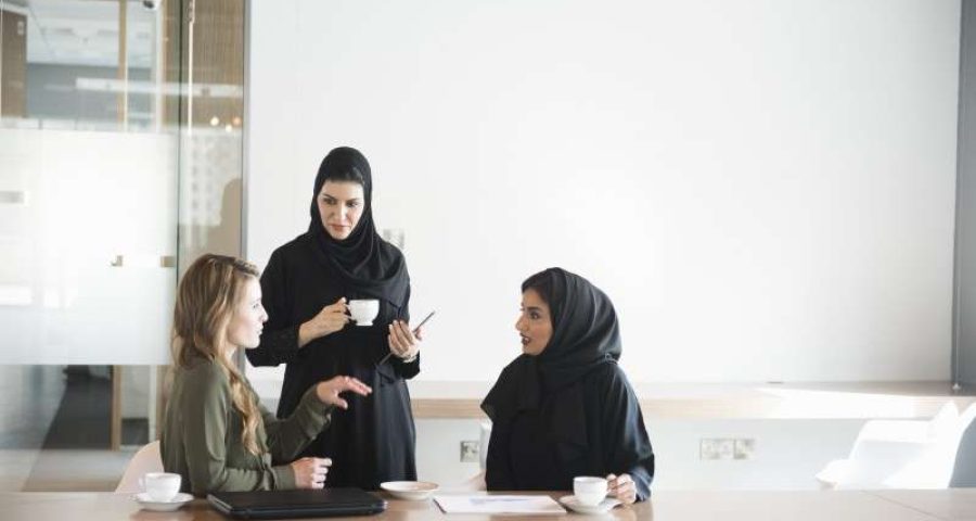 Arab women in business meeting