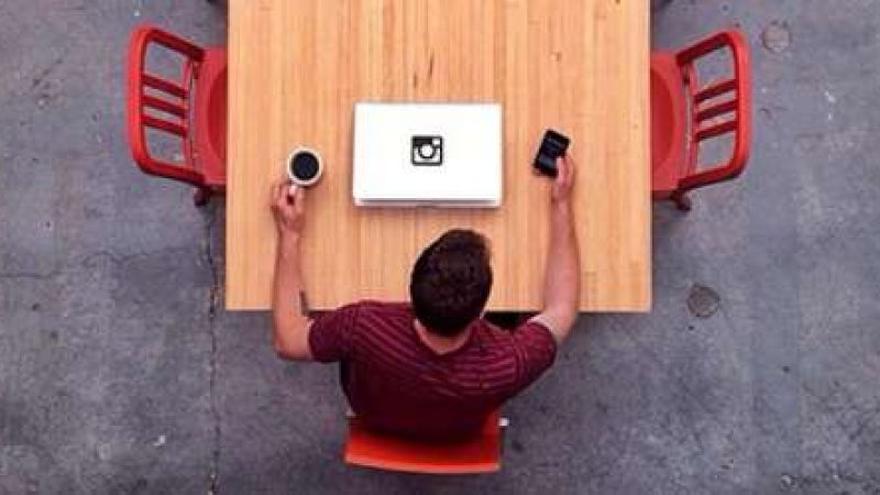 Person using Instagram for business
